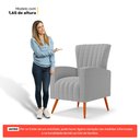 Ver imagem 6 de Poltrona Decorativa Melody com Pés Palito Bouclê Cinza Claro - Desk Design