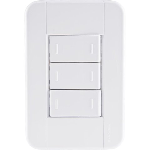 Conjunto 4x2 com 3 Interruptores Paralelos 10 a 250 V Tramontina Tablet Branco