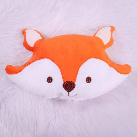 Almofada Decorativa Safari Infantil para Bebê e Crianças em Pelúcia:raposa Laranja