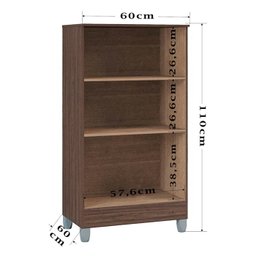 Balcao Multiuso 2 Portas 989 Chocolate Off White Poqq - 4