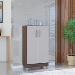 Balcao Multiuso 2 Portas 989 Chocolate Off White Poqq - 6