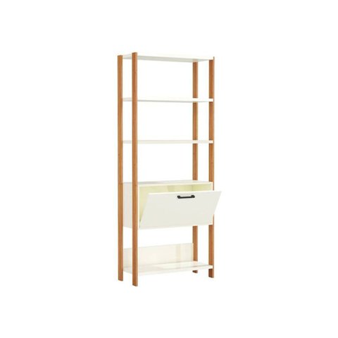 Estante 1 Torre Basculante 73cm - Off White/freijo/gold