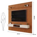 Ver imagem 3 de Painel com Bancada Suspenso para TV Trento 250 Ripado Freijó Off White- DJ Móveis