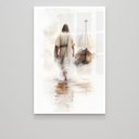Ver imagem 3 de Quadro Decorativo Exclusivo Jesus sobre Águas Sala Quarto Casa Escritório