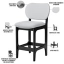 Ver imagem 4 de Kit 03 Banquetas Baixa Bar Cozinha E Sala De Jantar Fixa Betta L02 Preto Linho Cinza - Lyam Decor