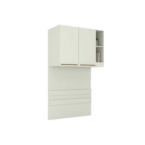 Módulo de Quarto Solteiro Armário Ponte Aéreo Mc12 Seletto C/ 2 Portas e 2 Nichos Areia - Henn