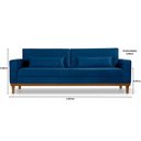 Ver imagem 4 de Sofá Living 3 e 2 Lugares Valência - 2,20/1,58mts - Veludo Azul Marinho - Estofados Pérola