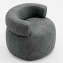 Ver imagem 1 de Poltrona Decorativa Orgânica Living Kayce Bouclê Premium Cinza Escuro - Abmaza