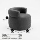 Ver imagem 4 de Poltrona Decorativa Orgânica Living Kayce Bouclê Premium Cinza Escuro - Abmaza