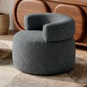 Ver imagem 2 de Poltrona Decorativa Orgânica Living Kayce Bouclê Premium Cinza Escuro - Abmaza