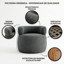 Ver imagem 3 de Poltrona Decorativa Orgânica Living Kayce Bouclê Premium Cinza Escuro - Abmaza