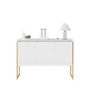 Ver imagem 1 de Buffet Madri 3 Portas 3 Prateleiras MDP Aço Branco Dourado Casah