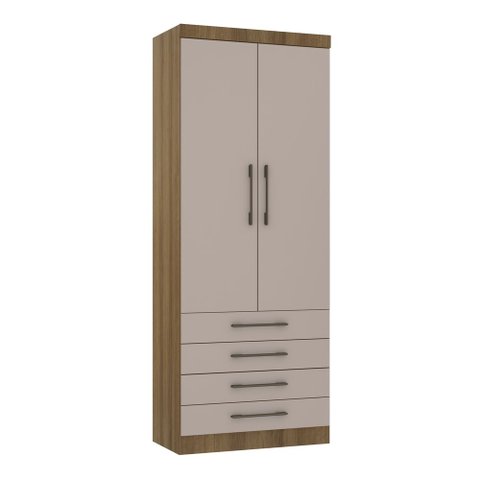 Guarda Roupa Dormitório Modulado Paris Módulo 2 Portas 4 Gavetas - Luciane 326:Avelã e Cinammon