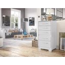 Ver imagem 2 de Cômoda Reforçada Compacta Branco com 5 Gavetas Espaçosa Luxo Pry