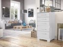 Ver imagem 2 de Cômoda Reforçada Compacta Branco com 5 Gavetas Espaçosa Luxo Pry