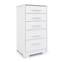 Ver imagem 1 de Cômoda Reforçada Compacta Branco com 5 Gavetas Espaçosa Luxo Pry