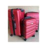 Conjunto 3 Malas Viagem Rígida Vinho C/ Rodas Duplas 360º P, M, G, de Bordo, média, grande Fibra ABS - 1