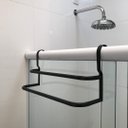 Ver imagem 3 de Porta Toalhas Duplo Toalheiro para Box Preto Fosco 60cm Fs