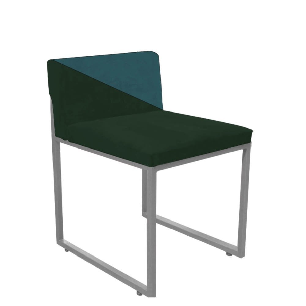 Kit 08 Cadeira Office Lee Duo Sala de Jantar Industrial Ferro Cinza Suede Verde e Azul Turquesa - Am - 3