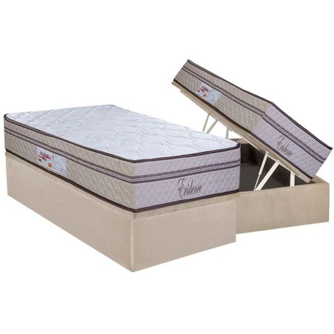 Cama Box Baú Solteiro: Colchão Molas Masterpocket Ensacadas Paropas Evidence + Base Crc Suede