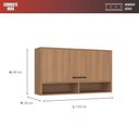 Ver imagem 2 de Armário Aéreo 1 Porta 2 Nichos 120cm Havana Rovere