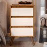 Mesa de Cabeceira Pés Retrô 3 Gavetas 43cm Wood Freijó/off - Ej Móveis - 5