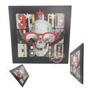 Ver imagem 1 de Quadro Rockstar Caveira Banda Musica Rock 50x50 Casa Quarto Sala Parede Moldura Decoraçao
