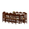Conjunto Sala de Jantar Madeira Maciça Safira com 10 Lugares Estofado Castanho - 4