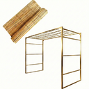 Ver imagem 2 de Kit Gazebo + Esteira de Palha Taboa Decoração Natural Jardins 245cm