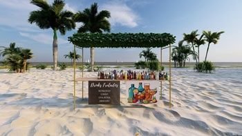 Kit Gazebo + Esteira de Palha Taboa para Decorar Jardins com Flores, 250cm Portátil e Desmontável - 11