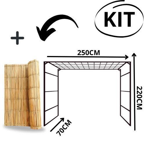 Kit Gazebo + Esteira de Palha Taboa para Decorar Jardins com Flores, 250cm Portátil e Desmontável - 1