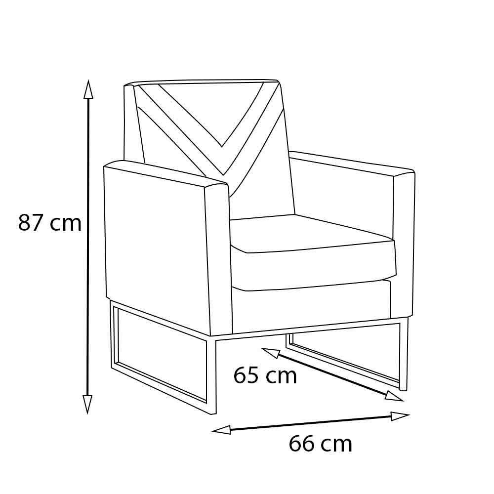 Poltrona Bia Base Preta Aço Suede Azul Sala, Recepção - 5