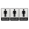 Combo 10 Placas De Sinalização Banheiro Masculino 15x20 Acesso - B-566 F9e - 1