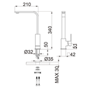 Ver imagem 6 de Torneira Misturador Monocomando Aço Escovado Quadrado para Cozinha ou Banheiro Bica Giratória
