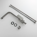 Ver imagem 5 de Torneira Misturador Monocomando Aço Escovado Quadrado para Cozinha ou Banheiro Bica Giratória