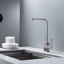 Ver imagem 2 de Torneira Misturador Monocomando Aço Escovado Quadrado para Cozinha ou Banheiro Bica Giratória