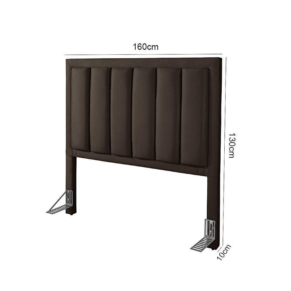 Cabeceira Cama Box Casal Premium 1,60m Estofada Bari com Framer Veludo Pavia - Marrom - Marrom - 3