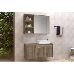 Conjunto Gabinete Banheiro C/ Espelheira - Cj Turin 80 Cm - Avelato - 1