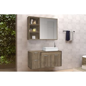 Conjunto Gabinete Banheiro C/ Espelheira - Cj Turin 80 Cm - Avelato