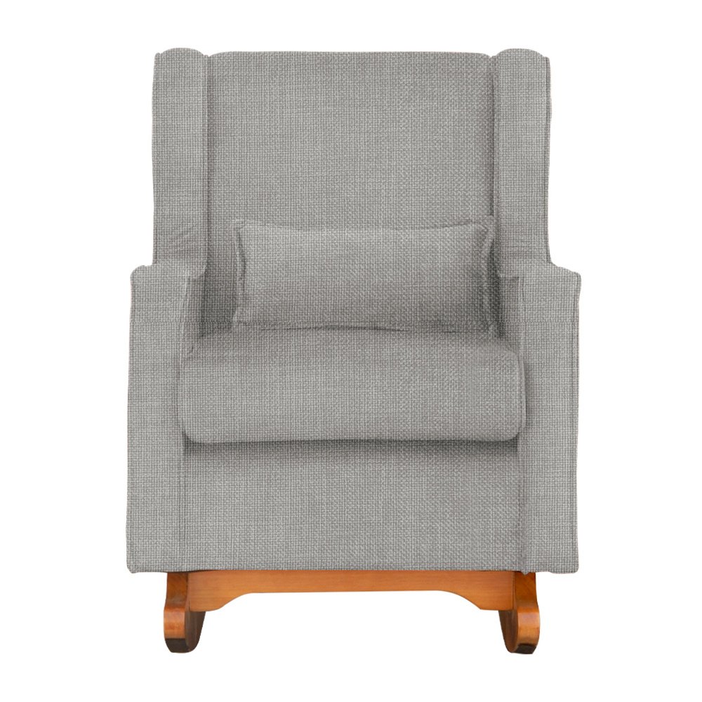 Poltrona de Amamentação Aconchego Balanço Tecido Linho - V8 Decor:bege - 8