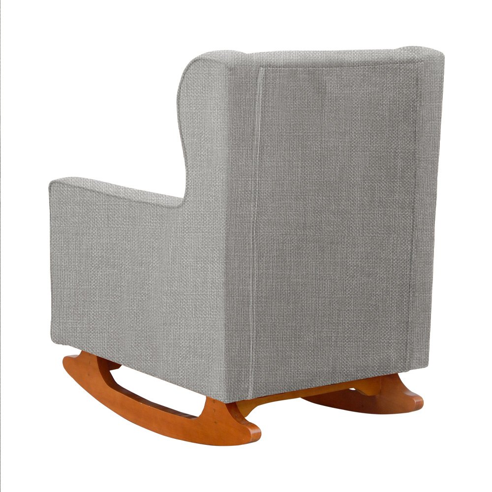 Poltrona de Amamentação Aconchego Balanço Tecido Linho - V8 Decor:bege - 5