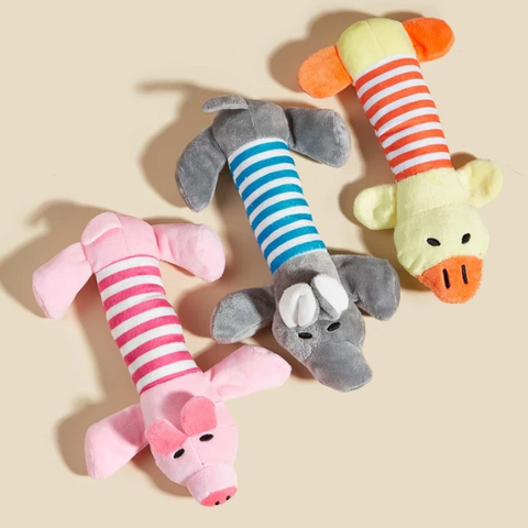 Mordedor de Pelúcia Para Cachorro Animais da Floresta:Rosa