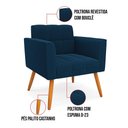 Ver imagem 4 de Namoradeira e 2 Poltronas Pé Palito Castanho Elisa Bouclê Azul D03 - D'Rossi