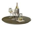 Ver imagem 1 de Prato Bandeja Giratória Sobrepo Centro Mesa Mdf Laqueado com Vidro Fixo 60cm