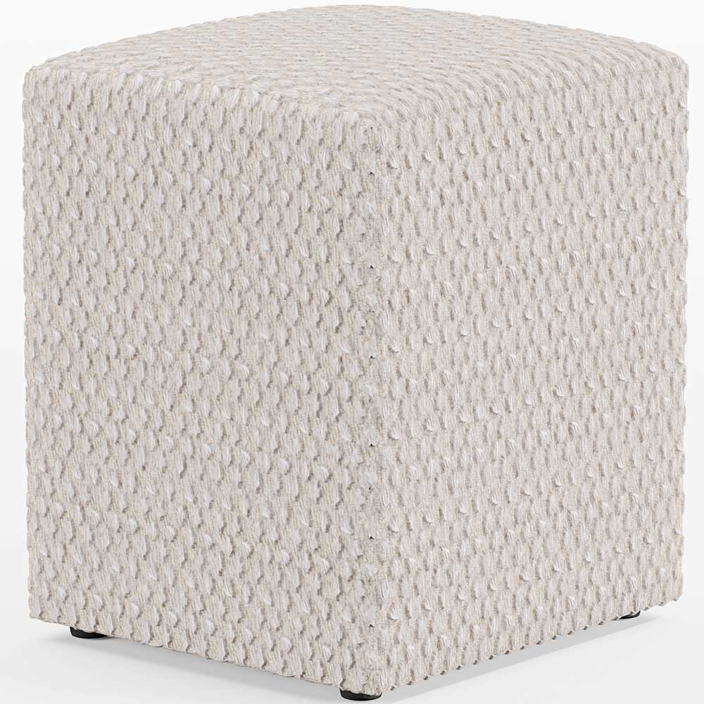Kit 03 Puffs Quadrado Decorativo L02 Bouclê Cru - Lyam Decor - 2