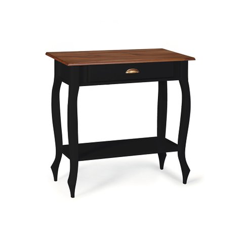 Bancada Aparador Mini Lavabo 1 Gaveta Pés Luiz Xv Dália 3062 Linz Móveis - Preto/imbuia Glazer