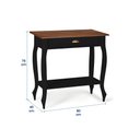 Ver imagem 5 de Bancada Aparador Mini Lavabo 1 Gaveta Pés Luiz Xv Dália 3062 Linz Móveis - Preto/imbuia Glazer