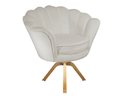 Ver imagem 2 de Kit 2 Poltronas Decorativa Pétala Base Giratória Madeira Suede Bege Mz Decor