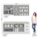 Ver imagem 3 de Cozinha Completa Americana 5 Peças com Aéreo Micro-ondas Branco e Tampo Calcare - Móveis Henn