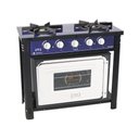 Ver imagem 1 de Fogão Industrial Azul com Forno Branco 2 Bocas Duplas Bravo BR2BF - Venâncio